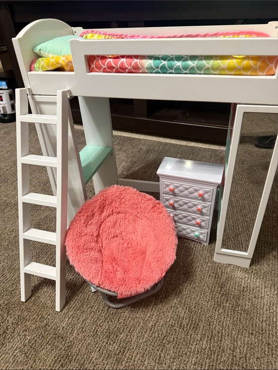 Other - My Life As Doll Loft Bed with Ladder and Coral Chair Dresser